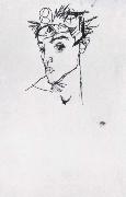 Egon Schiele Self Portrait oil